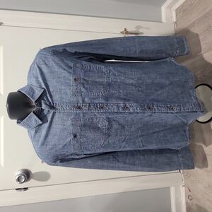 Forever 21 Men's Blue Denim Long Sleeve Buttoned Down Shirt
